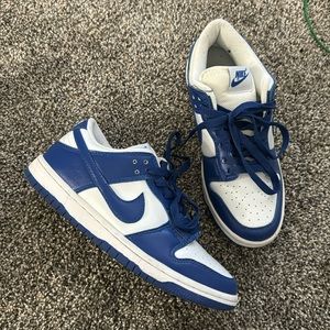 Blue and white dunk size 8